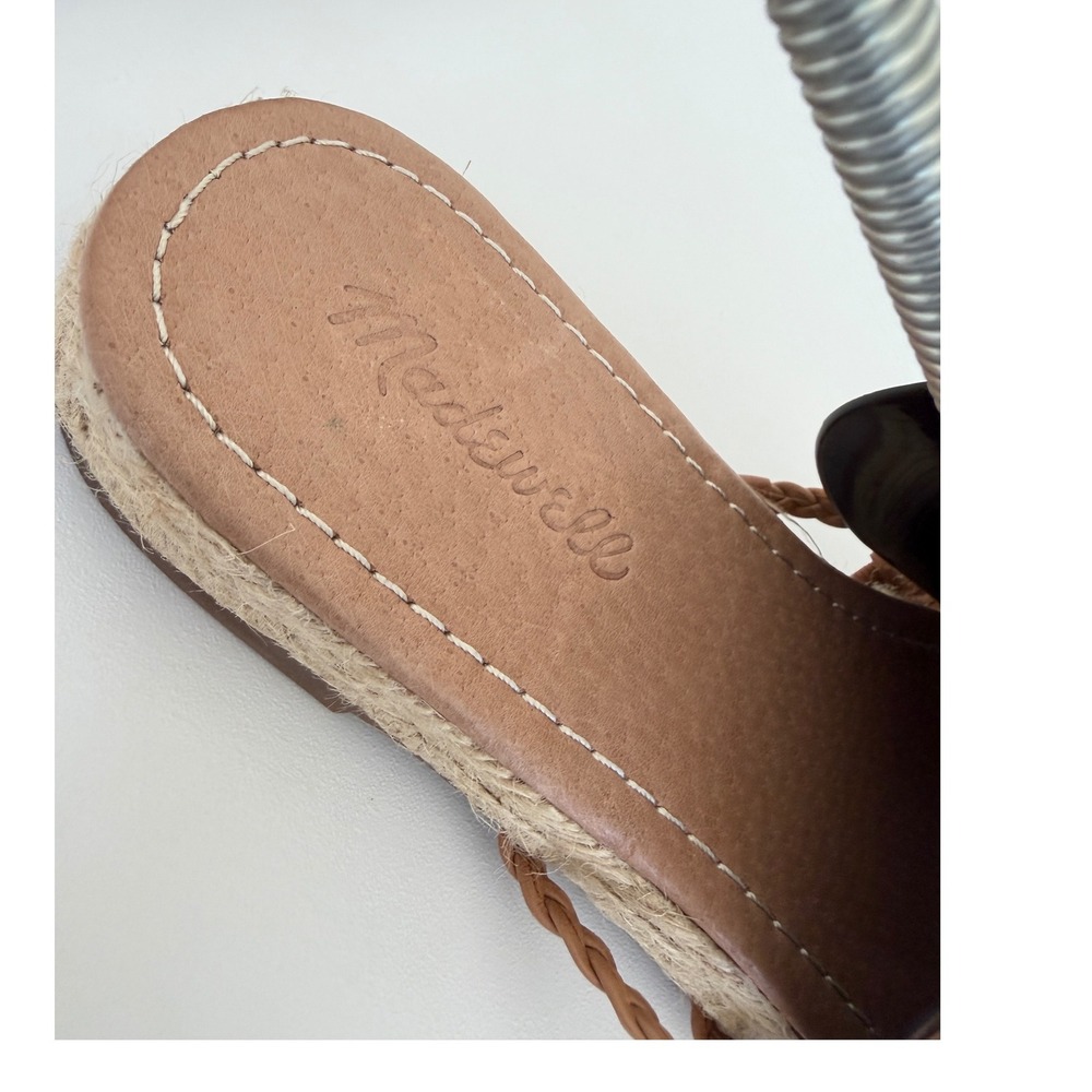 Madewell The Braided Boardwalk Espadrille Slide Sandals English Saddle MD777 8 - Picture 5 of 16